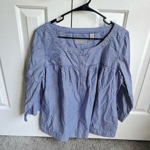 Liz Claiborne Navy Striped Blouse